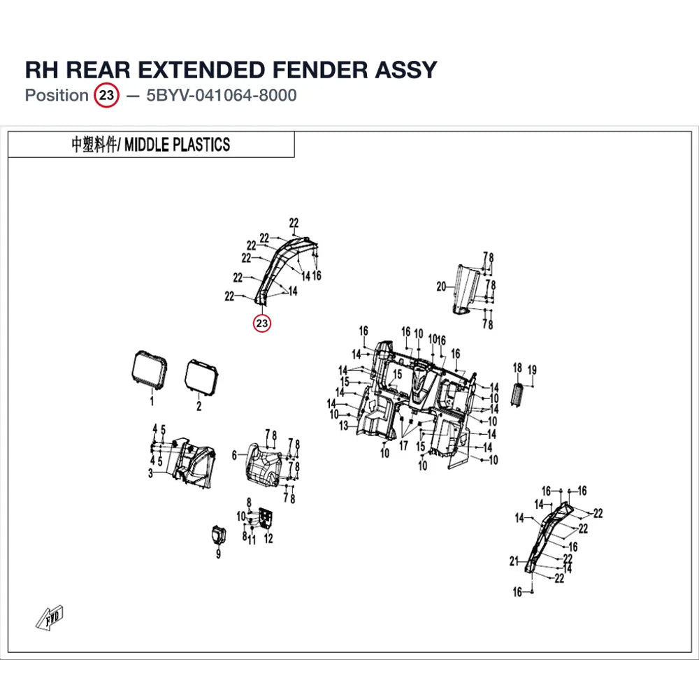 RH REAR EXTENDED FENDER ASSY product image