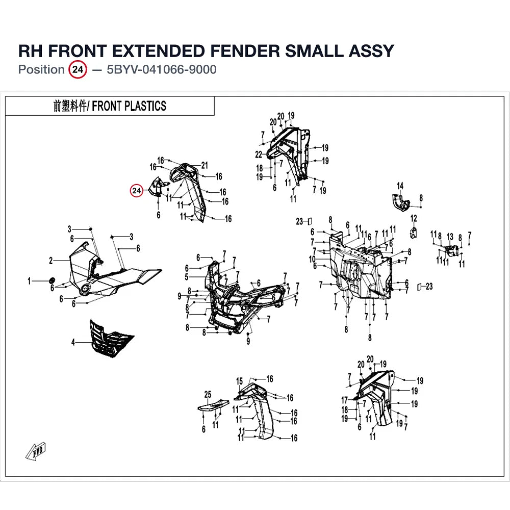 RH FRONT EXTENDED FENDER SMALL ASSY product image
