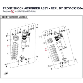 FRONT SHOCK ABSORBER ASSY - REPL BY 5BYV-050500-A101 product image