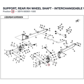SUPPORT, REAR RH WHEEL SHAFT - INTERCHANGEABLE  WITH 5BY0-060801 product image