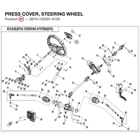 PRESS COVER, STEERING WHEEL product image