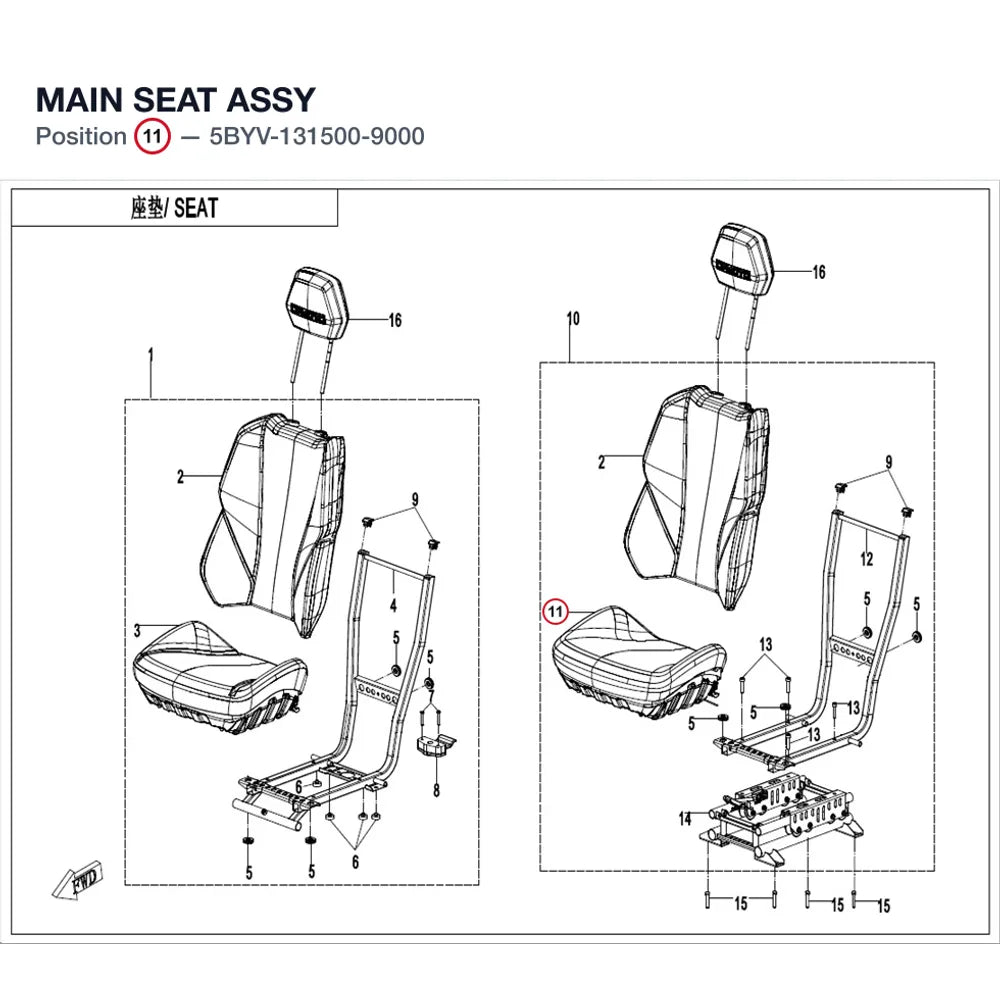 MAIN SEAT ASSY product image
