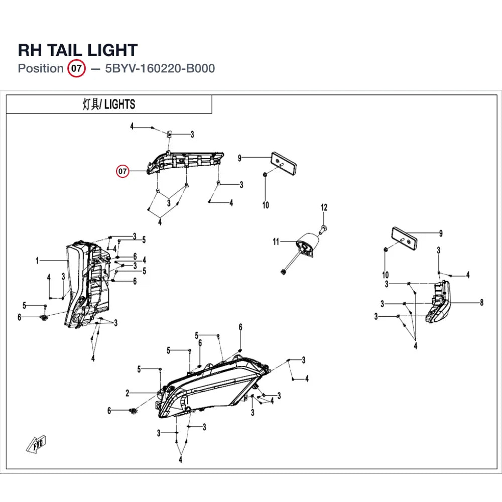 RH TAIL LIGHT product image