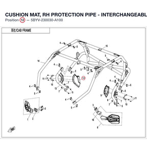 CUSHION MAT, RH PROTECTION PIPE - INTERCHANGEABLE WITH  5BY0-230030 product image