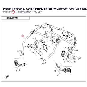 FRONT FRAME, CAB - REPL BY 5BYV-230400-1001-0BY product image