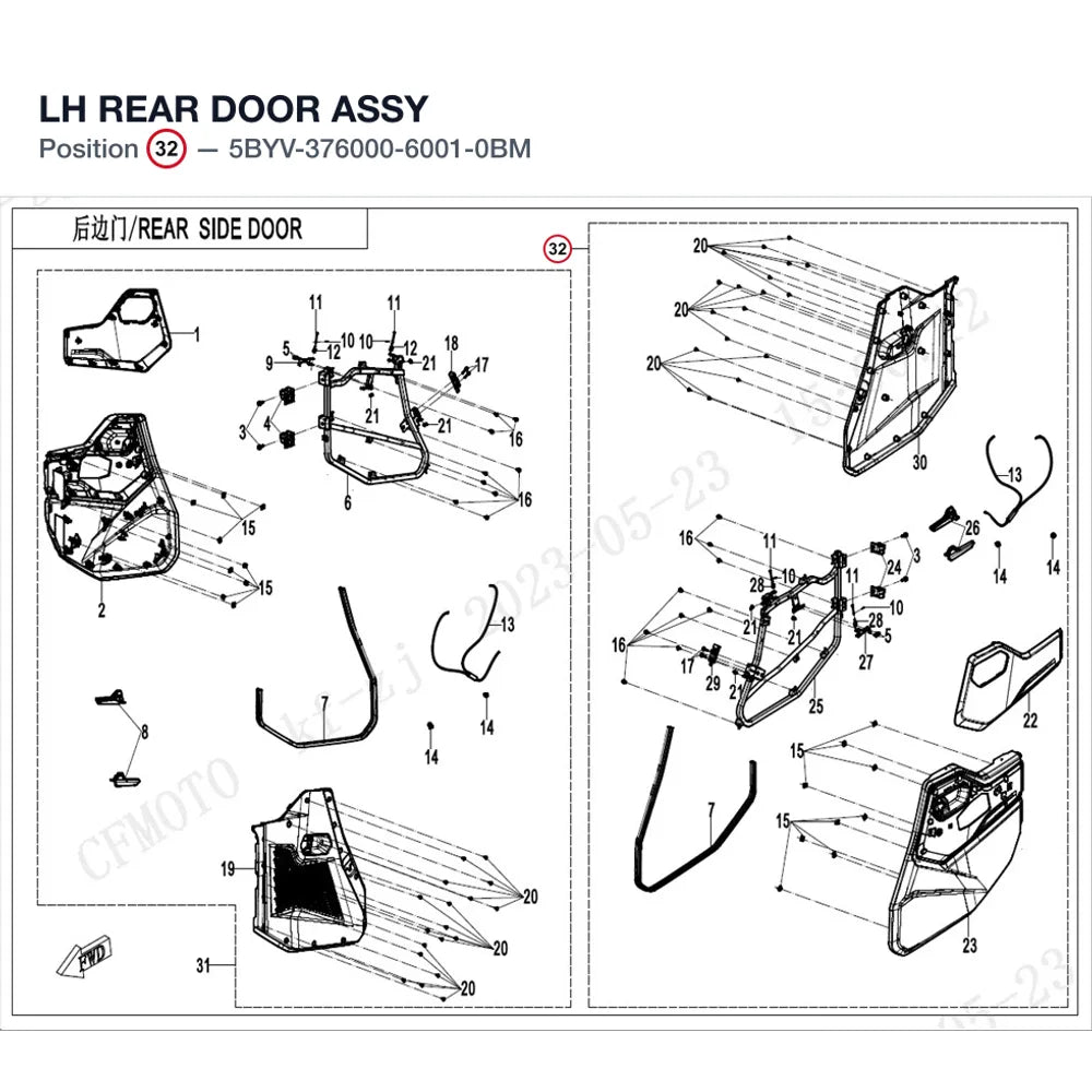 LH REAR DOOR ASSY product image