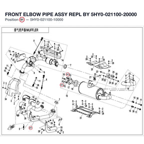 FRONT ELBOW PIPE ASSY REPL BY 5HY0-021100-20000 product image