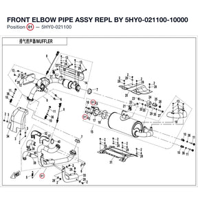 FRONT ELBOW PIPE ASSY REPL BY 5HY0-021100-10000 product image