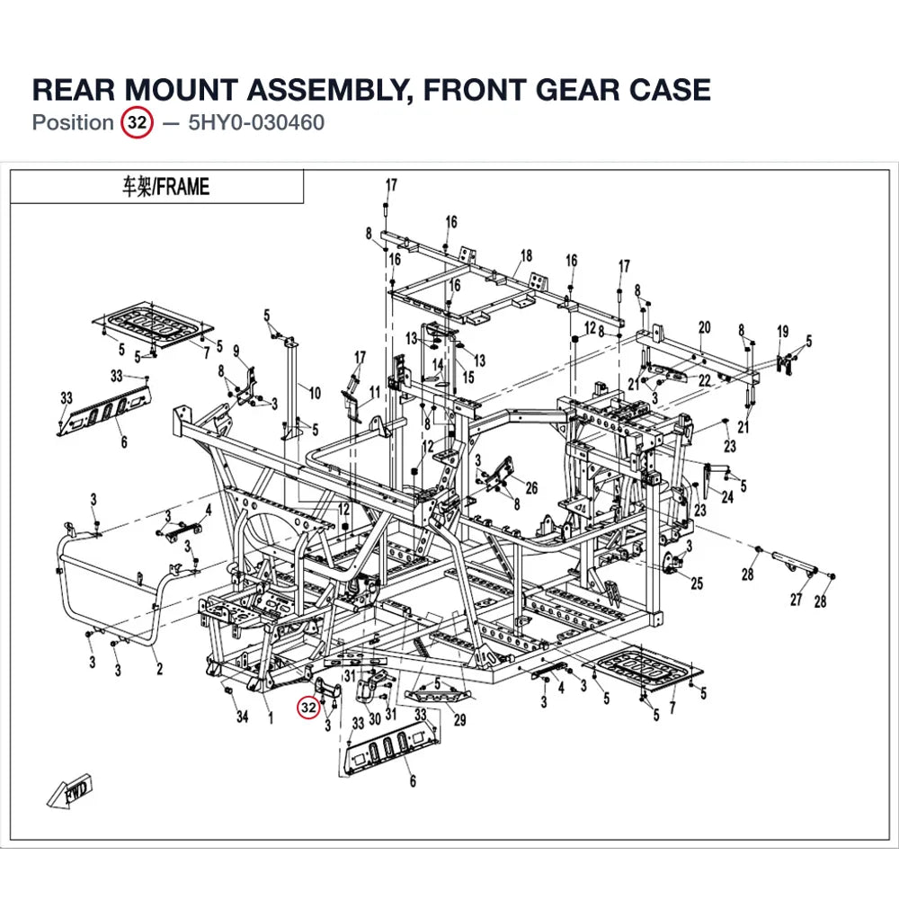 REAR MOUNT ASSEMBLY, FRONT GEAR CASE product image