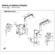 WIDEN LH MIDDLE FENDER product image