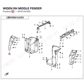 WIDEN RH MIDDLE FENDER product image