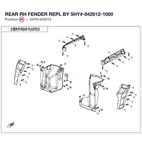 REAR RH FENDER REPL BY 5HY#-042012-1000 product image