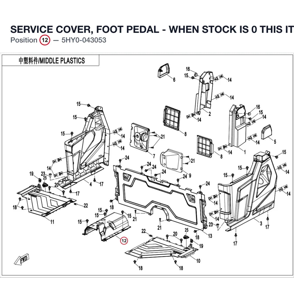 SERVICE COVER, FOOT PEDAL - WHEN STOCK IS 0 THIS ITEM IS NO LONGER AVAILABLE product image