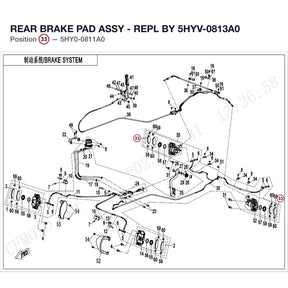 REAR BRAKE PAD ASSY - REPL BY 5HYV-0813A0 product image
