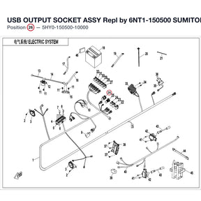 USB OUTPUT SOCKET ASSY Repl by 6NT1-150500 product image