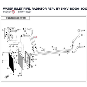 WATER INLET PIPE, RADIATOR REPL BY 5HYV-180001-1C00 product image
