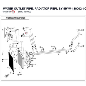 WATER OUTLET PIPE, RADIATOR REPL BY 5HYV-180002-1C00 product image