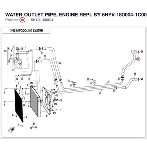 WATER OUTLET PIPE, ENGINE REPL BY 5HYV-180004-1C00 product image