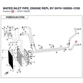 WATER INLET PIPE, ENGINE REPL BY 5HYV-180005-1C00 product image