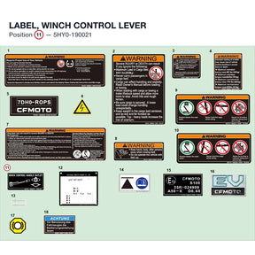 LABEL, WINCH CONTROL LEVER product image