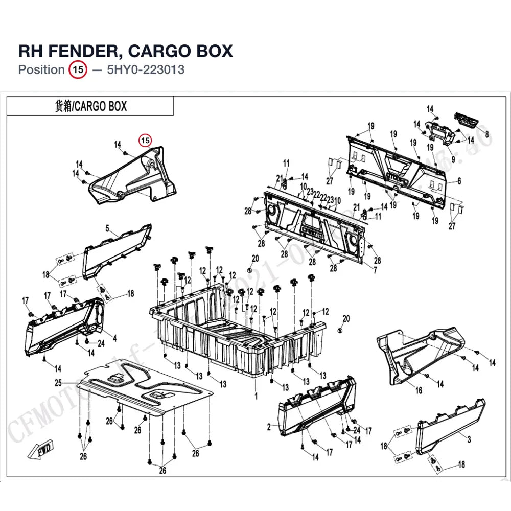 RH FENDER, CARGO BOX product image