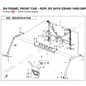 RH FRAME, FRONT CAB - REPL BY 5HYV-230400-1H02-0BP product image
