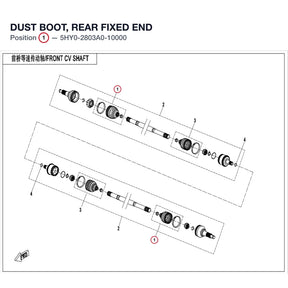 DUST BOOT, REAR FIXED END product image