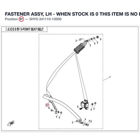 FASTENER ASSY, LH - WHEN STOCK IS 0 THIS ITEM IS NO LONGER AVAILABLE product image