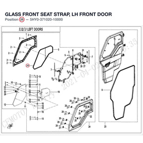 GLASS FRONT SEAT STRAP, LH FRONT DOOR product image