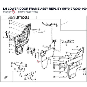 LH LOWER DOOR FRAME ASSY REPL BY 5HY0-372200-10001 product image