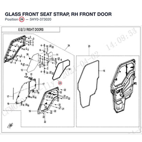GLASS FRONT SEAT STRAP, RH FRONT DOOR product image