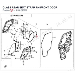GLASS REAR SEAT STRAP, RH FRONT DOOR product image
