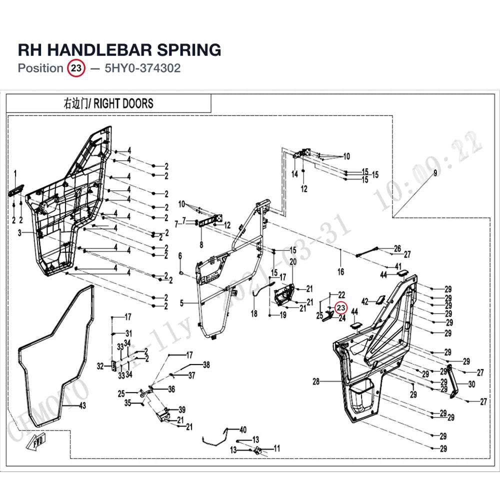 RH HANDLEBAR SPRING product image