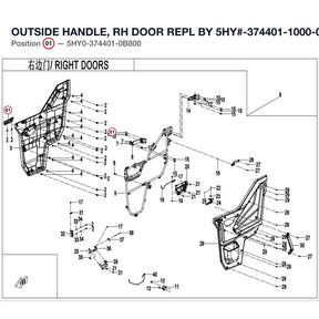 OUTSIDE HANDLE, RH DOOR REPL BY 5HY#-374401-1000-0B8 product image