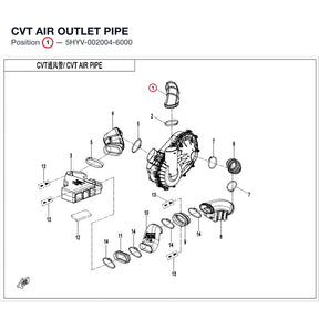 CVT AIR OUTLET PIPE product image