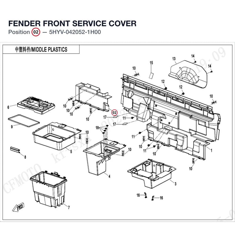 FENDER FRONT SERVICE COVER product image