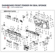 DASHBOARD FRONT FENDER RH SEAL SPONGE product image