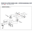 FRONT RH UPPER SWING ARM - INTERCHANGEABLE WITH  5HY0-050310 product image