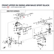 FRONT UPPER RH SWING ARM product image