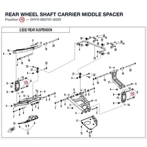 REAR WHEEL SHAFT CARRIER MIDDLE SPACER product image