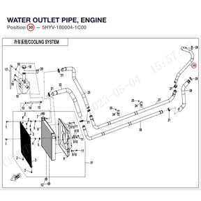 WATER OUTLET PIPE, ENGINE product image