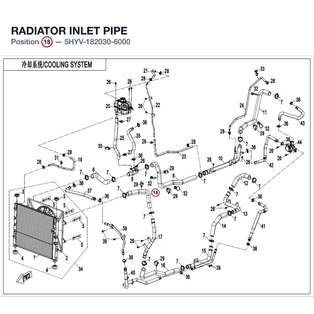 RADIATOR INLET PIPE product image