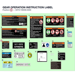 GEAR OPERATION INSTRUCTION LABEL product image