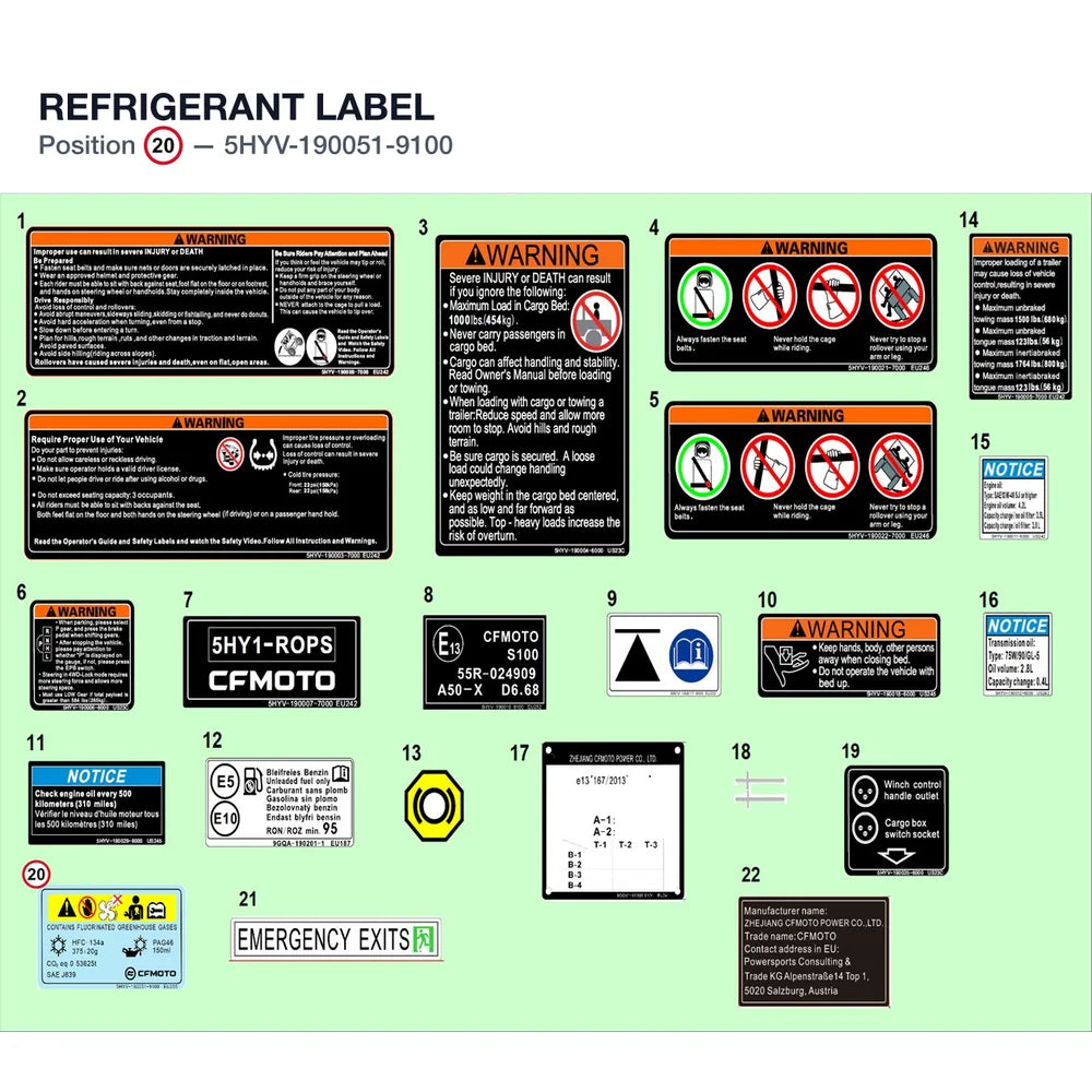 REFRIGERANT LABEL product image