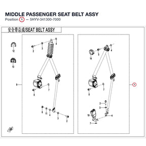 MIDDLE PASSENGER SEAT BELT ASSY product image