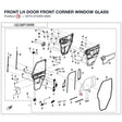 FRONT LH DOOR FRONT CORNER WINDOW GLASS product image