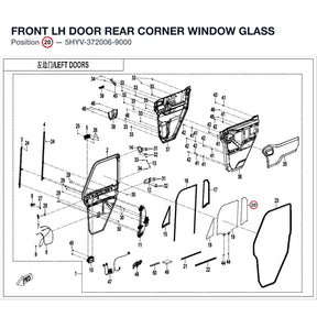 FRONT LH DOOR REAR CORNER WINDOW GLASS product image