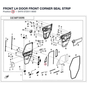 FRONT LH DOOR FRONT CORNER SEAL STRIP product image