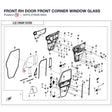 FRONT RH DOOR FRONT CORNER WINDOW GLASS product image