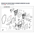 FRONT RH DOOR REAR CORNER WINDOW GLASS product image